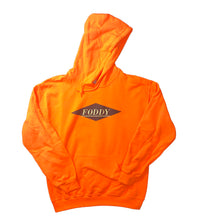 Load image into Gallery viewer, Orange Hoodie with Foddy Indianapolis Streetwear Logo Inside Diamond Shape