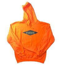 Load image into Gallery viewer, Orange Hoodie with Foddy Indianapolis Streetwear Logo Inside Diamond Shape