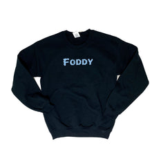 Load image into Gallery viewer, Black Sweatshirt, Embroidered black Crew Neck, Cloud Logo