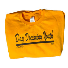 Load image into Gallery viewer, day dreaming youth yellow crew neck sweater foddy indianapolis
