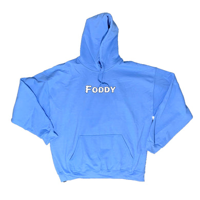 Embroidered Blue Clouds Hoodie with Foddy Indianapolis Streetwear Logo