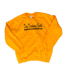 Load image into Gallery viewer, day dreaming youth yellow crew neck sweater foddy indianapolis