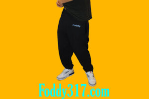 Foddy Black  baggy sweatpants for indianapolis dreamers