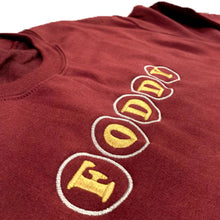 Load image into Gallery viewer, Maroon crew neck streetwear with foddy logo