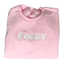 Load image into Gallery viewer, Light Pink Sweatshirt, Embroidered Light Pink Crew Neck, Cloud Logo