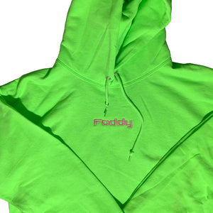 Embroidered Lime Green Hoodie with Foddy Indianapolis Logo