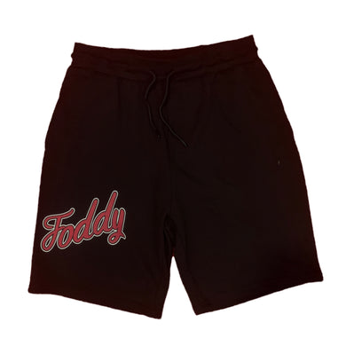 Black Sweat Shorts - Chicago Red